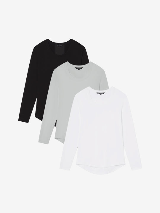 Allwear Tencel™ Scoop Neck Long Sleeve Tee 3 Pack Bundle